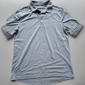 Lululemon Evolution Polo‎ Mens Small Performance golf shirt Light Blue